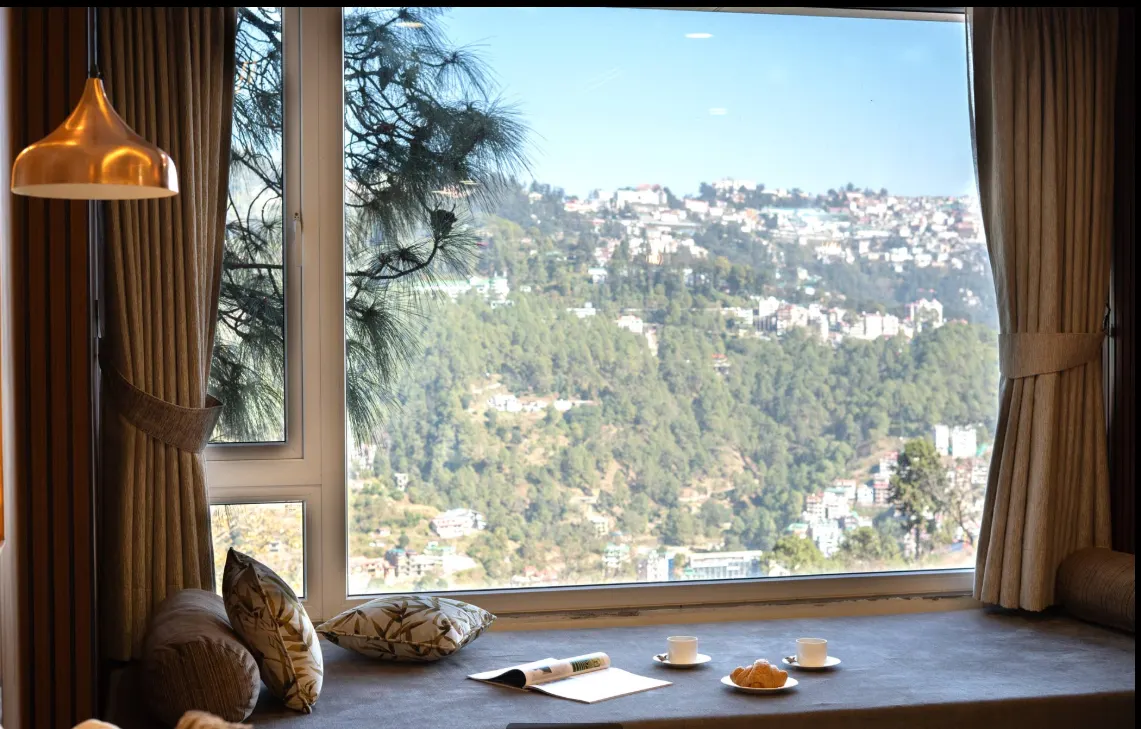 Window seat looking out over the valley