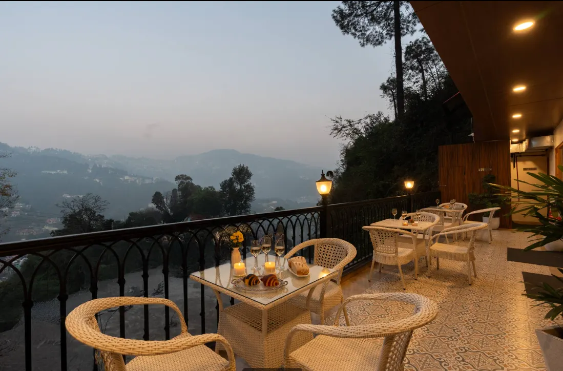 Terrace overlooking the hills of Shimla